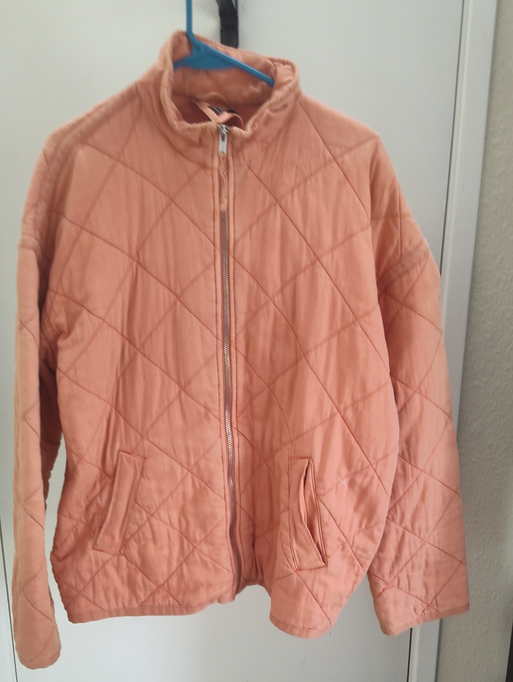 GAP Peach Quilted Zip-Up Puffer Jacket
